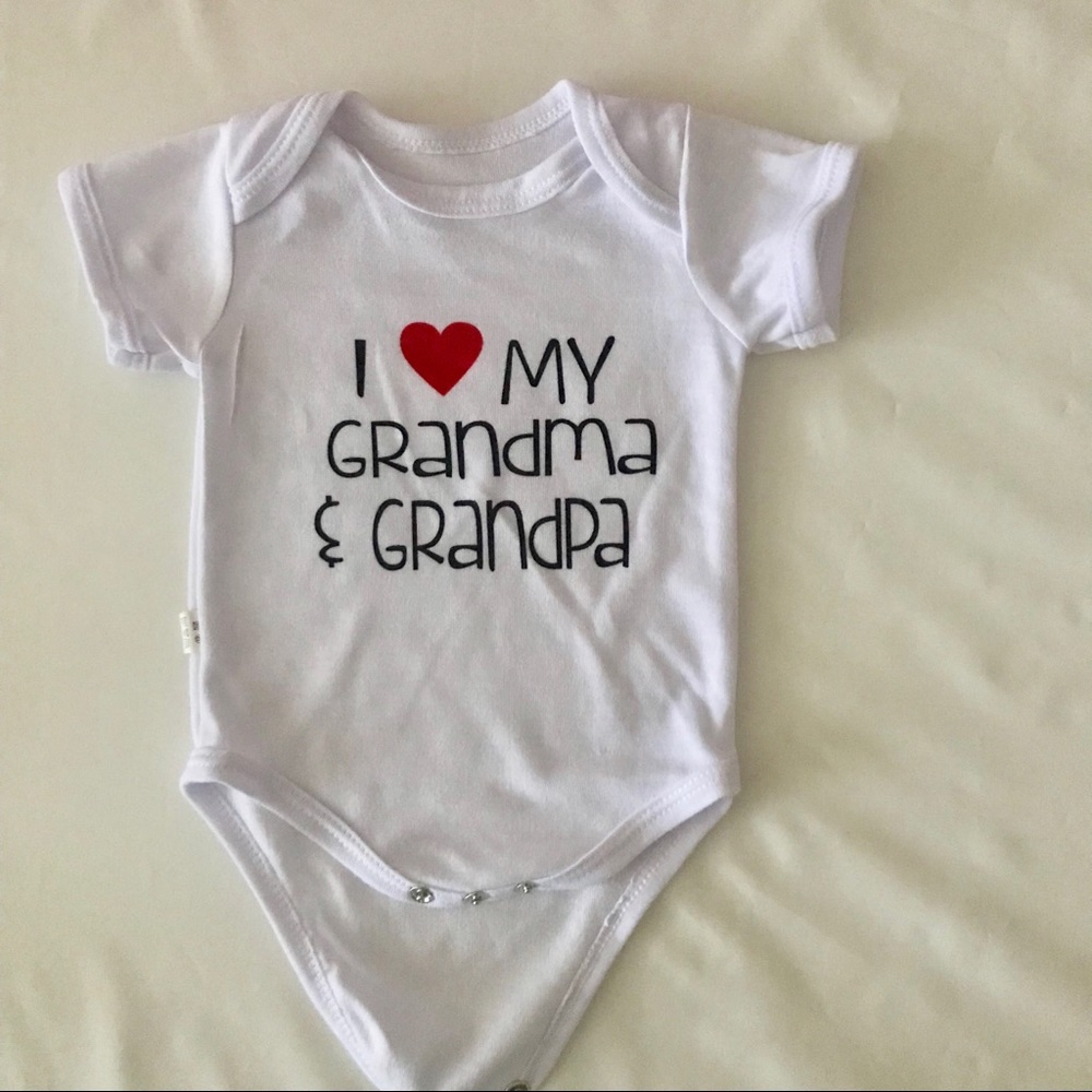 Customized love grandpa grandma Newborn onesie